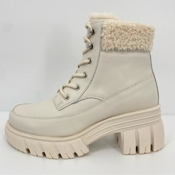 ALDO NWOT Marni Lace Up Lug Sole Boot White Size 9 Waterproof Chunky - Picture 4 of 8